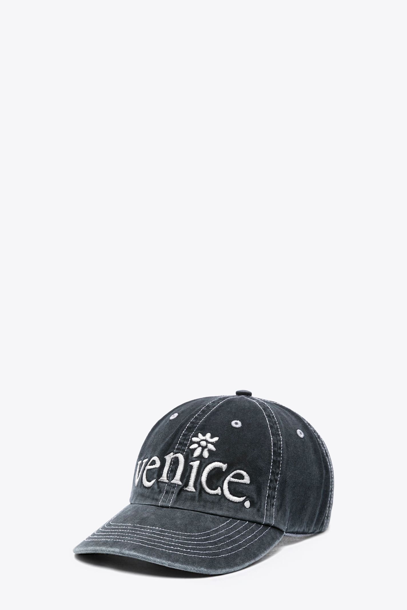 Unisex Venice Cap Woven Black baseball cap with Venice embroidery - Unisex Venice Cap Woven