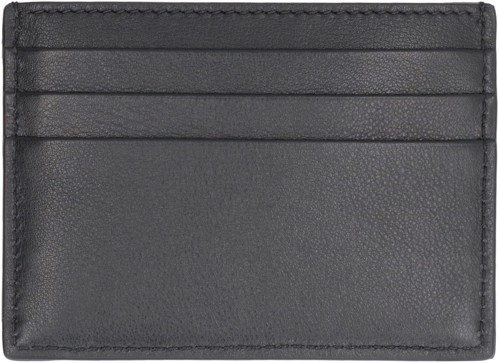 Shop Alexander Mcqueen Leather Card Holder In Black