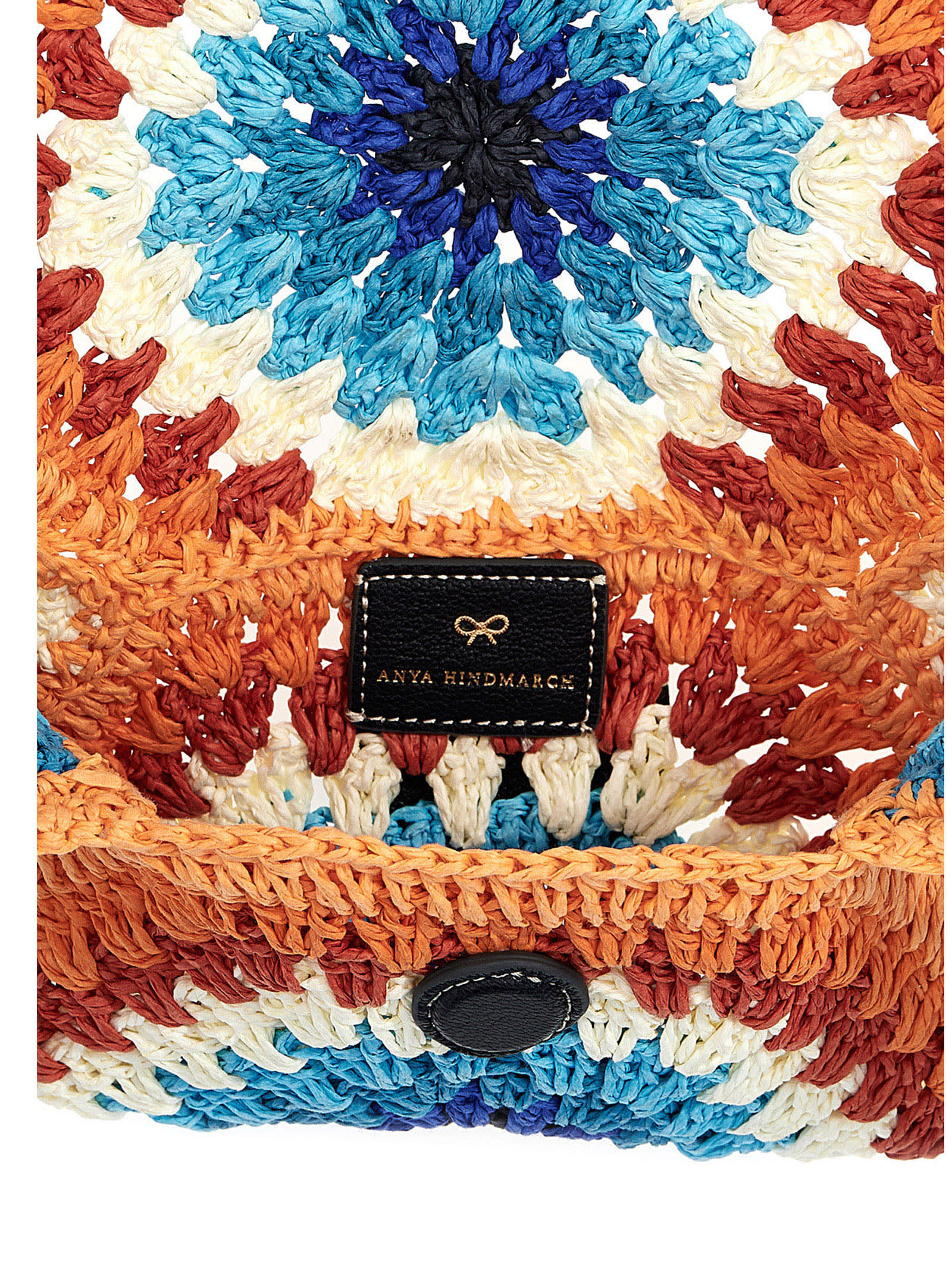Anya Hindmarch Granny Square Crochet Raffia Clutch In Multicolor