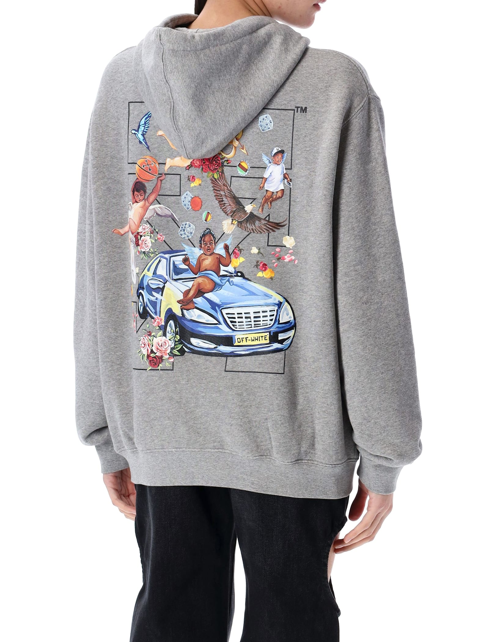 Off-white Fresco Harrow Regular Hoodie In Grey Melance