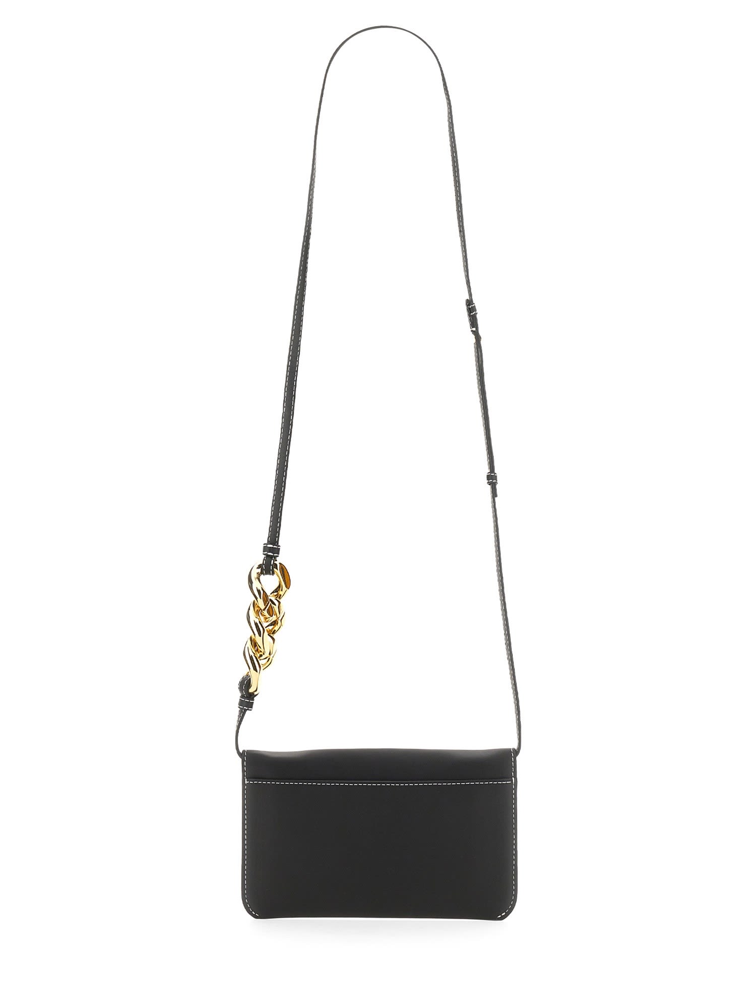 Shop Jw Anderson Leather Chain Smartphone Bag In Black