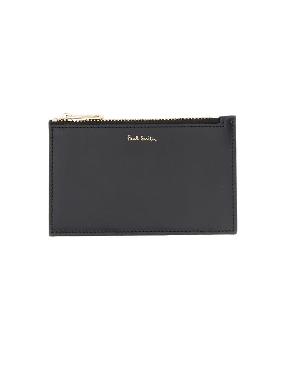 Paul Smith Zippered Card Holder In Black