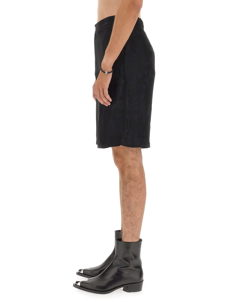 Shop Alexander Mcqueen Viscose Bermuda Shorts In Black