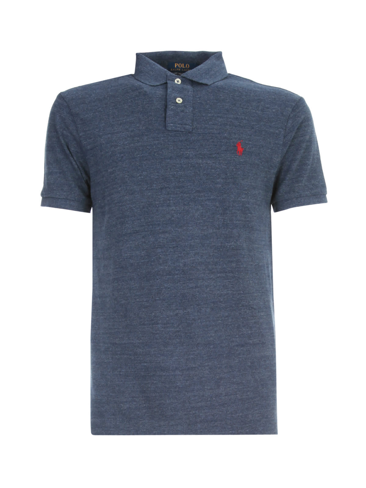 Shop Ralph Lauren Polo Shirt S/s Slim Fit Knit In Classic Royal Heather