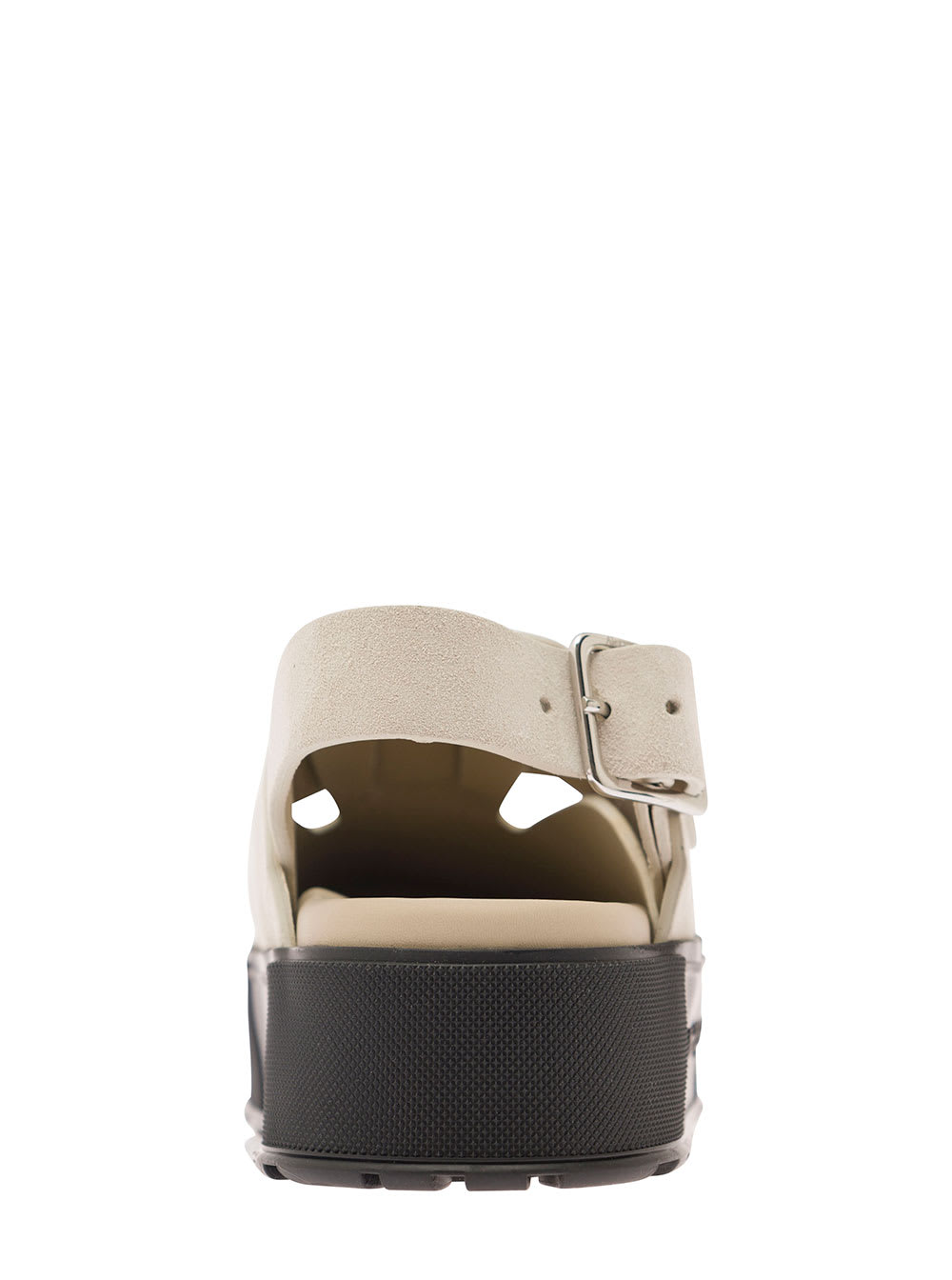 Shop Alexander Mcqueen Mount Slick Beige Close-toe Sandals With Platform And Logo Engraved In Leather Man