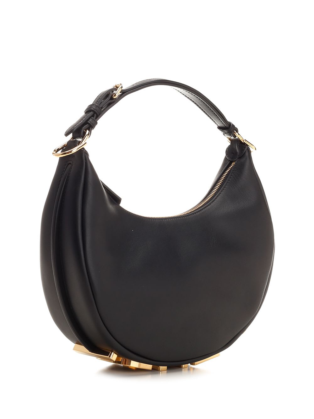 Shop Fendi Graphy Small Hobo Bag In Black