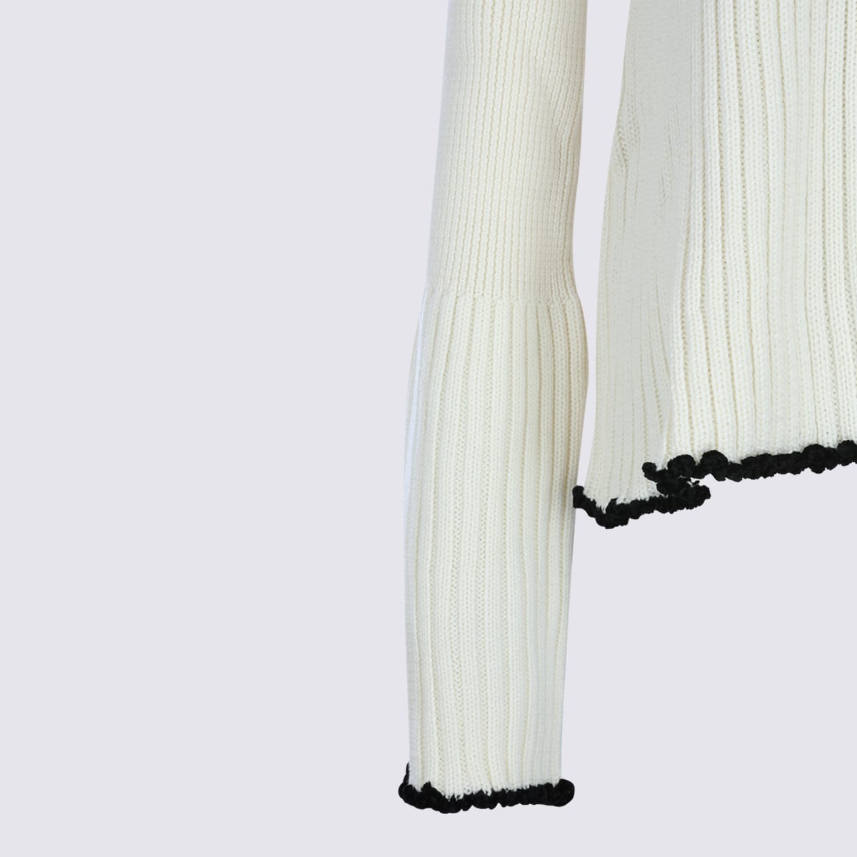 Jil Sander Long Sleeve Turtleneck Contrast Trim In Gray