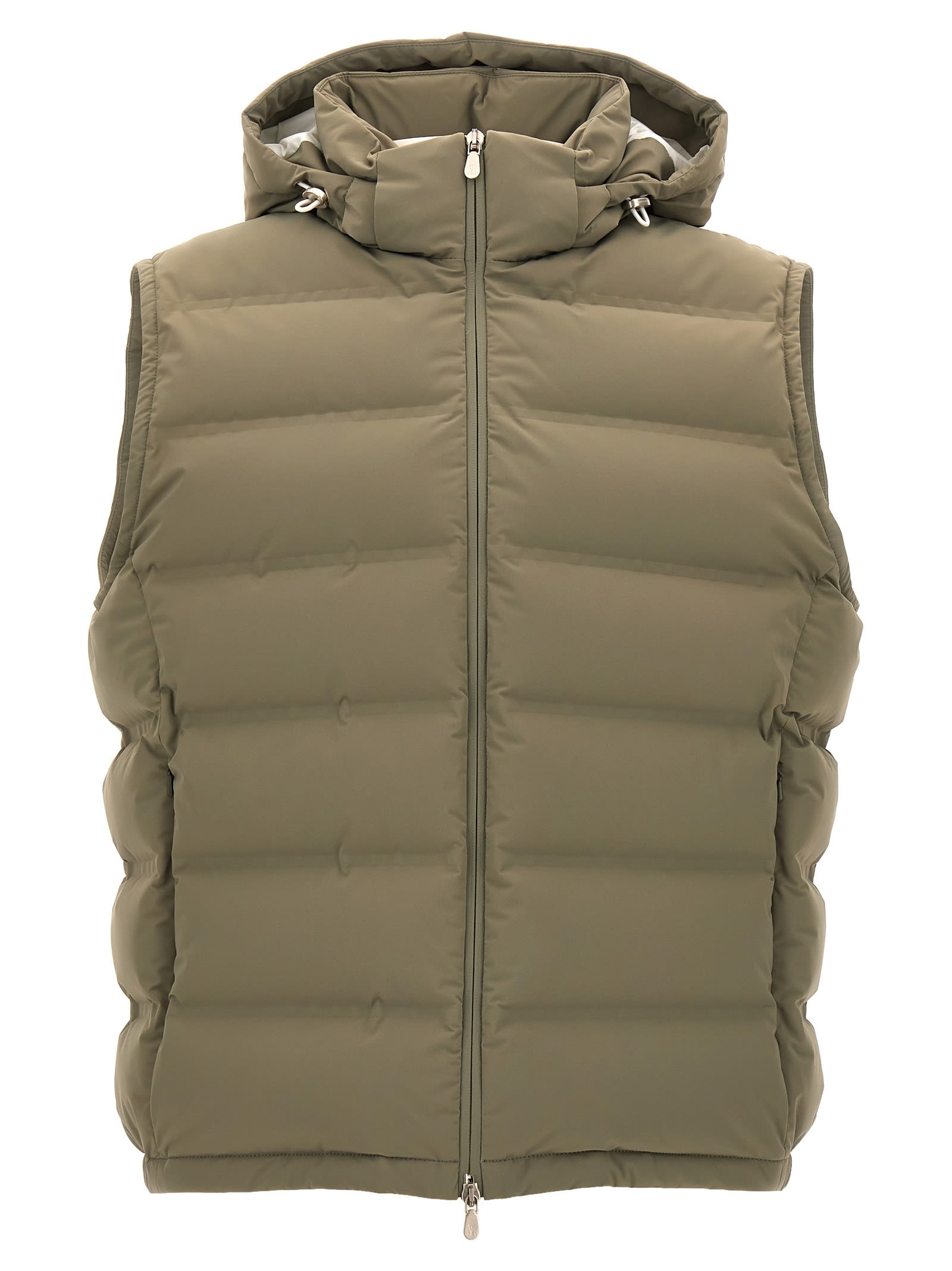 Shop Brunello Cucinelli Hooded Vest In Green