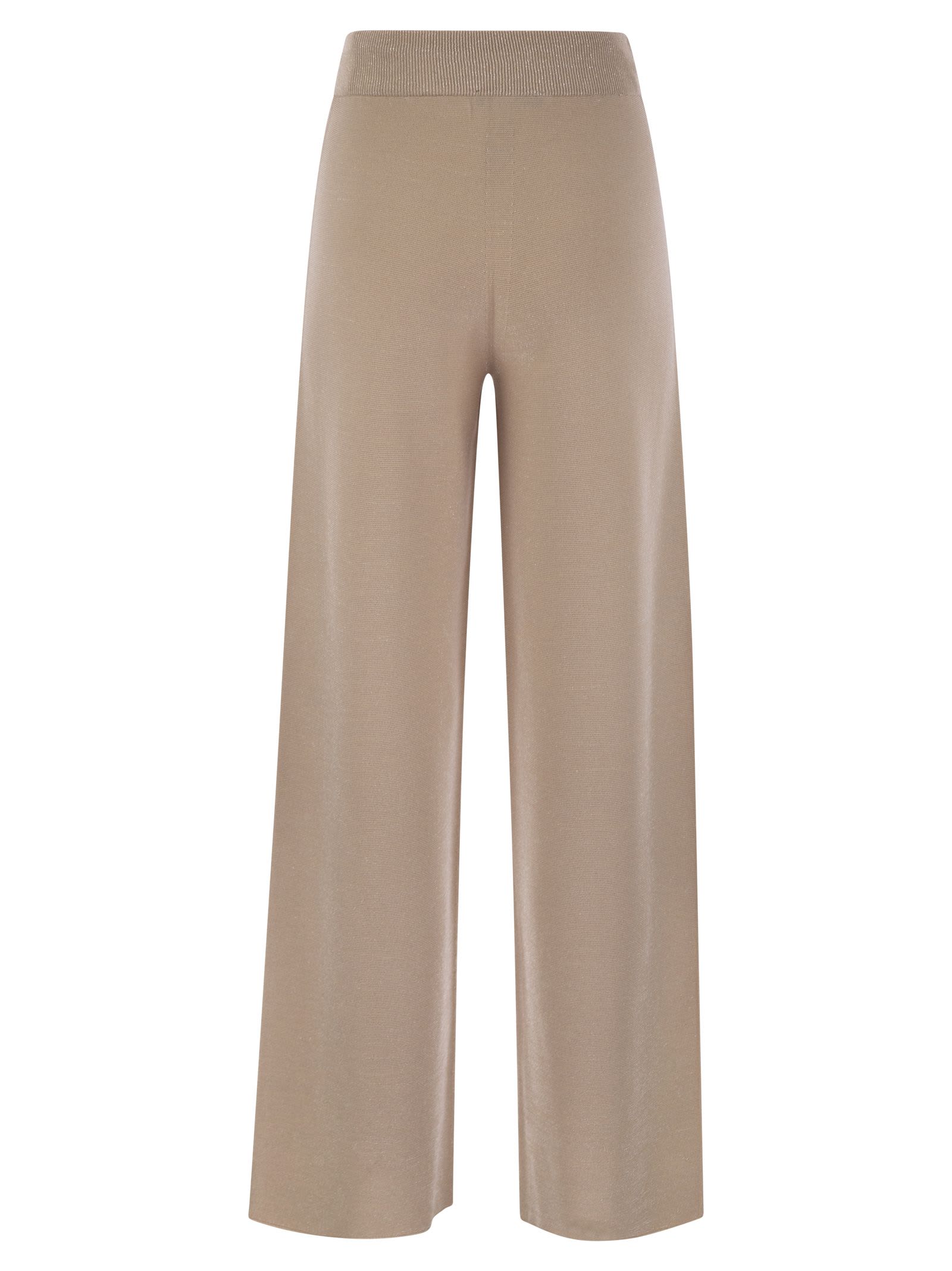Fabiana Filippi Wide Trousers In Organic Cotton And Lurex In Powder Pink