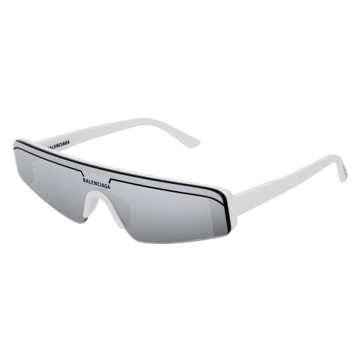 Balenciaga Womens White Bb0003s Rectangle-frame Sunglasses In Gray