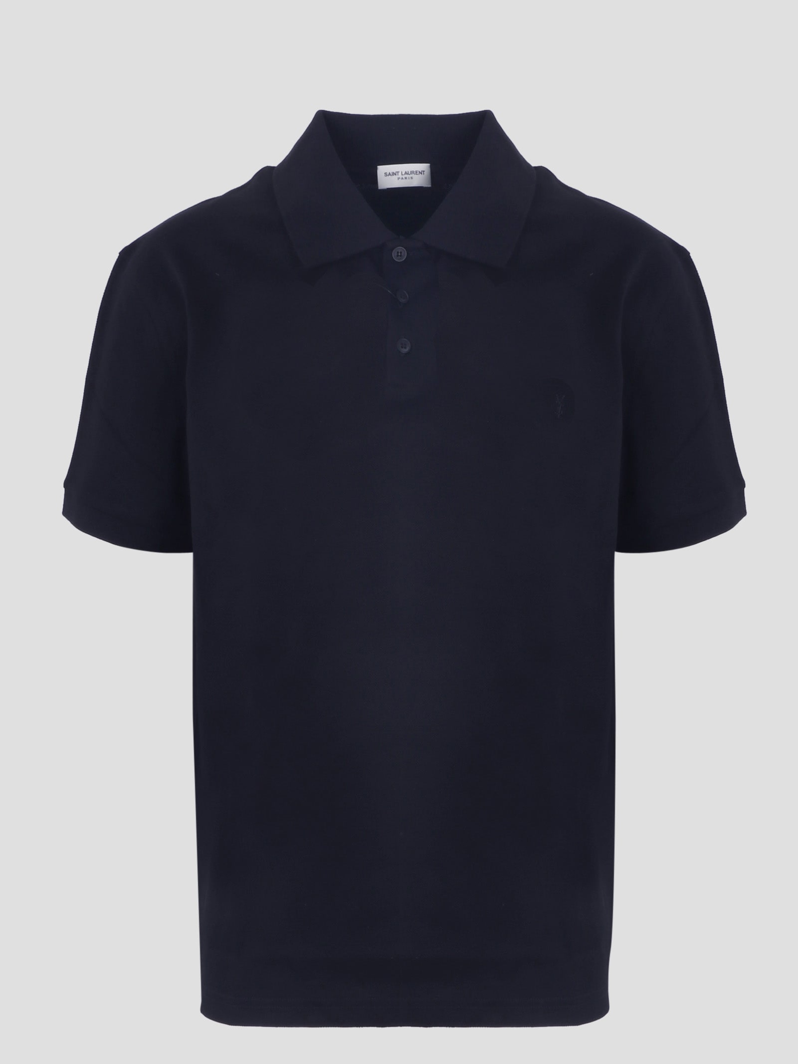 Shop Saint Laurent Cassandre Polo Shirt In Blue