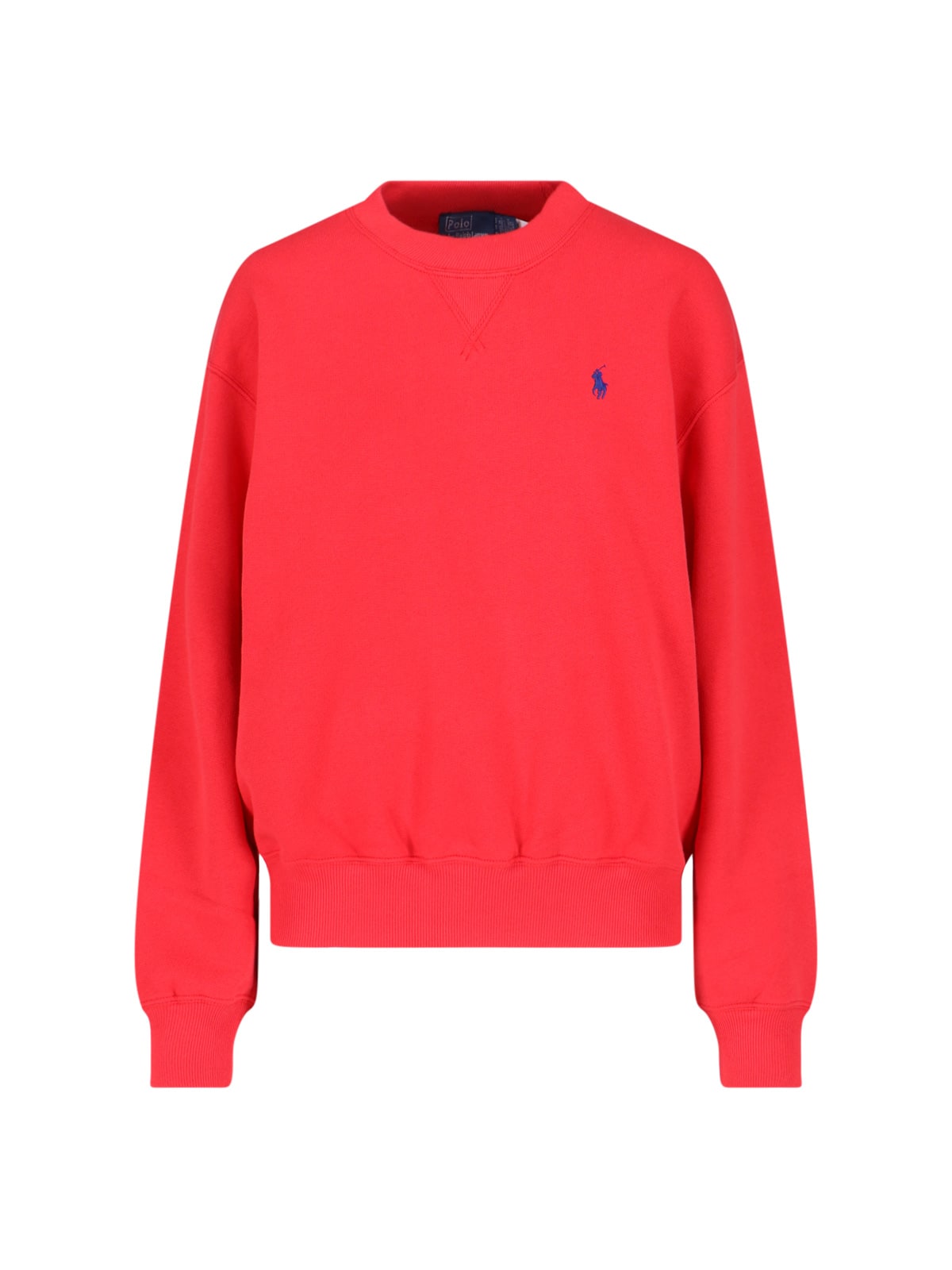 Polo Ralph Lauren Crew Neck Long Sleeve Sweatshirt With Ribbed Cuffs In Multi