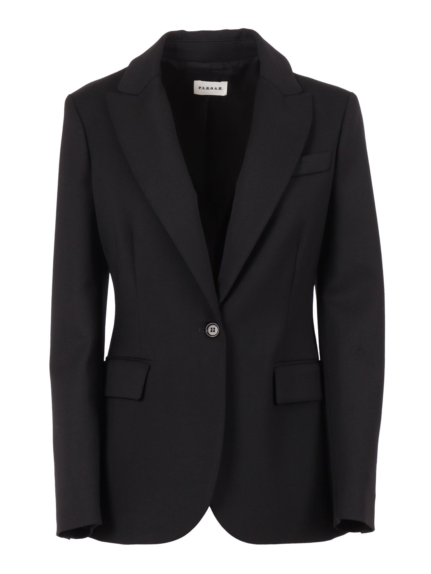 P.a.r.o.s.h Fitted Blazer With Classic Lapel In Black