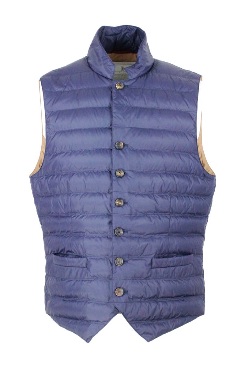 Brunello Cucinelli Lightweight Sleeveless Gilet In Nylon Padded With Real Goose Down