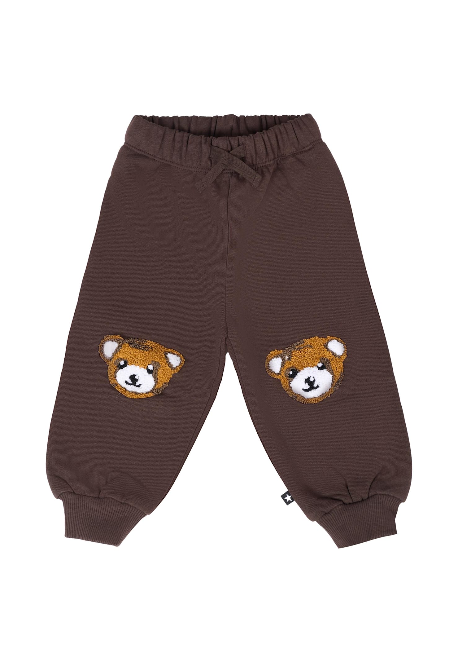 Molo Brown Trousers For Babykids With Bear In Black
