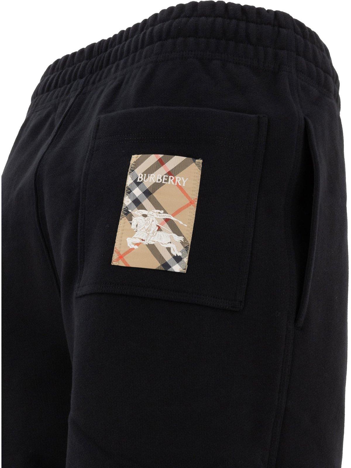 Burberry Equestrian Knight Elasticated-waist Track Pants In Black