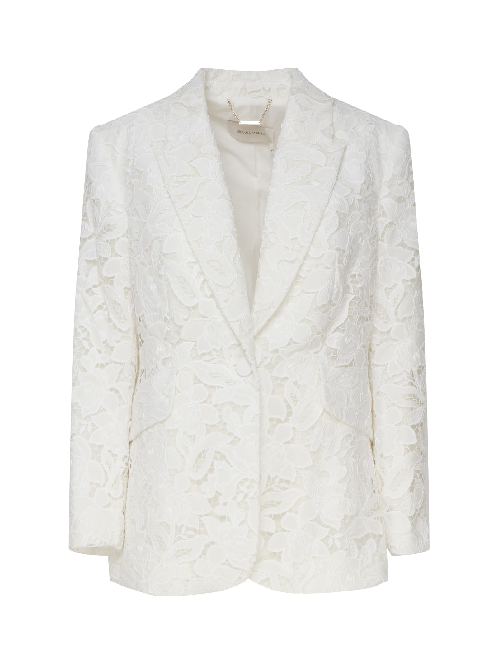 Shop Zimmermann Natura Lace Jacket In White