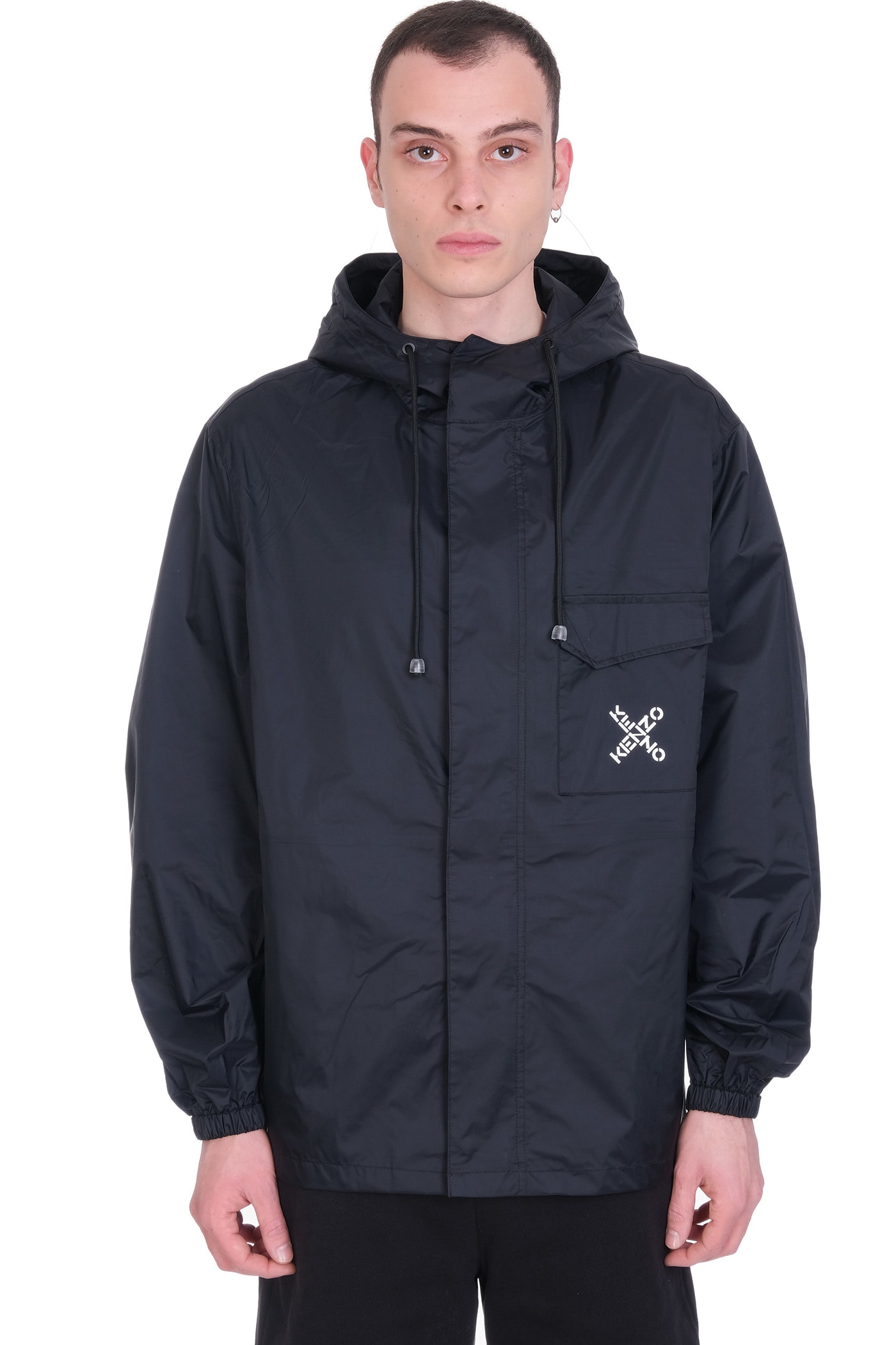 Kenzo Casual Jacket In Black Polyamide