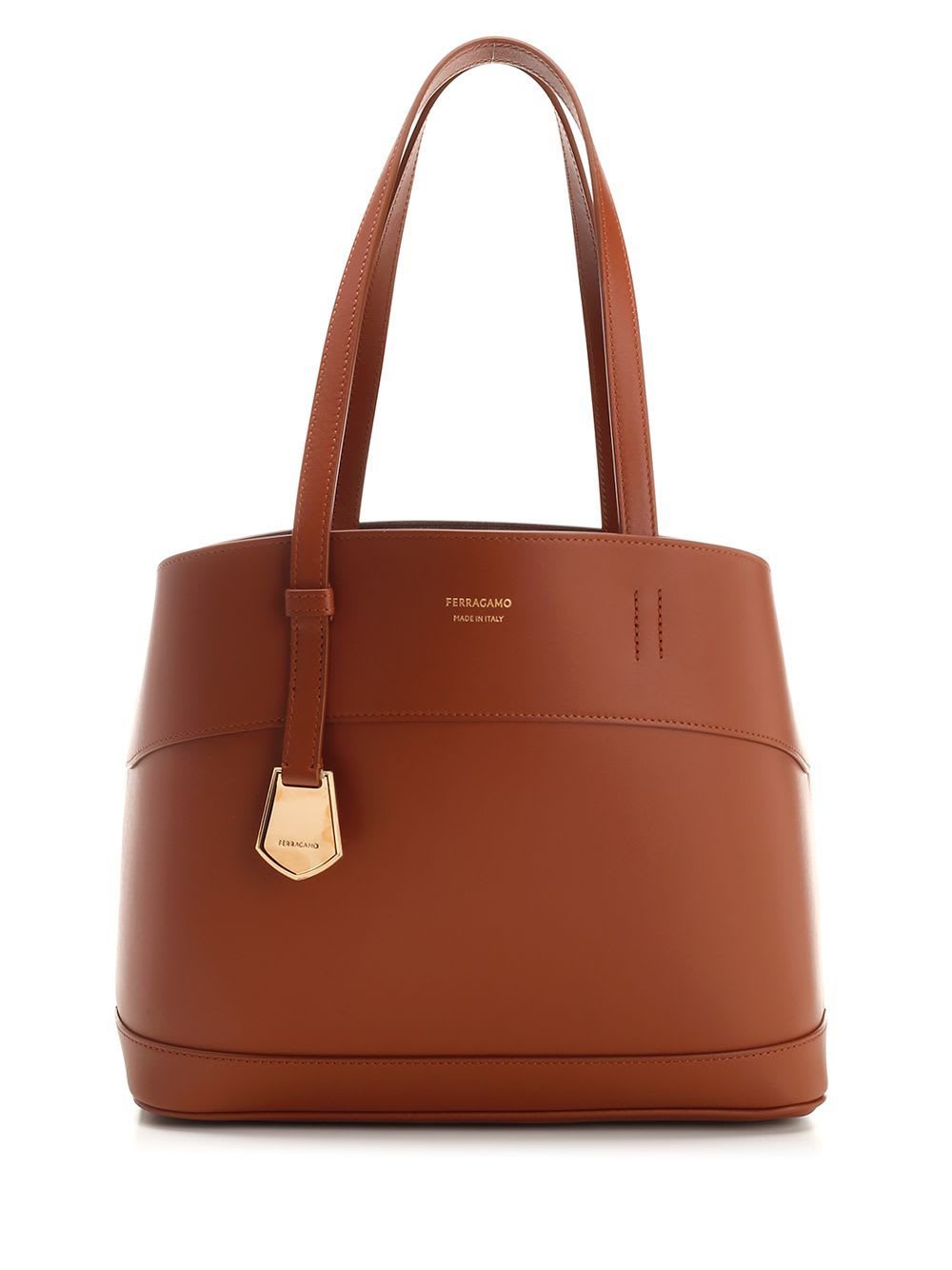 Shop Ferragamo Charming Tote Bag In Brown