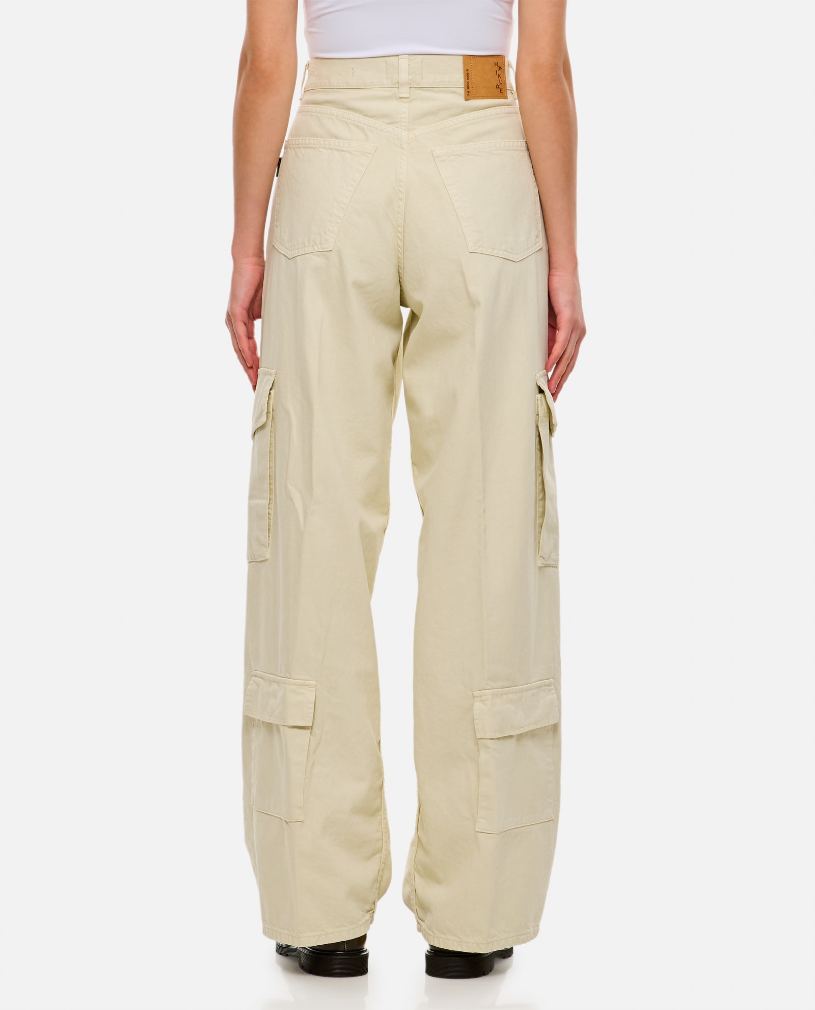 Shop Haikure Bethany Twill 45 Baggy Denim Cargo Pants In Beige