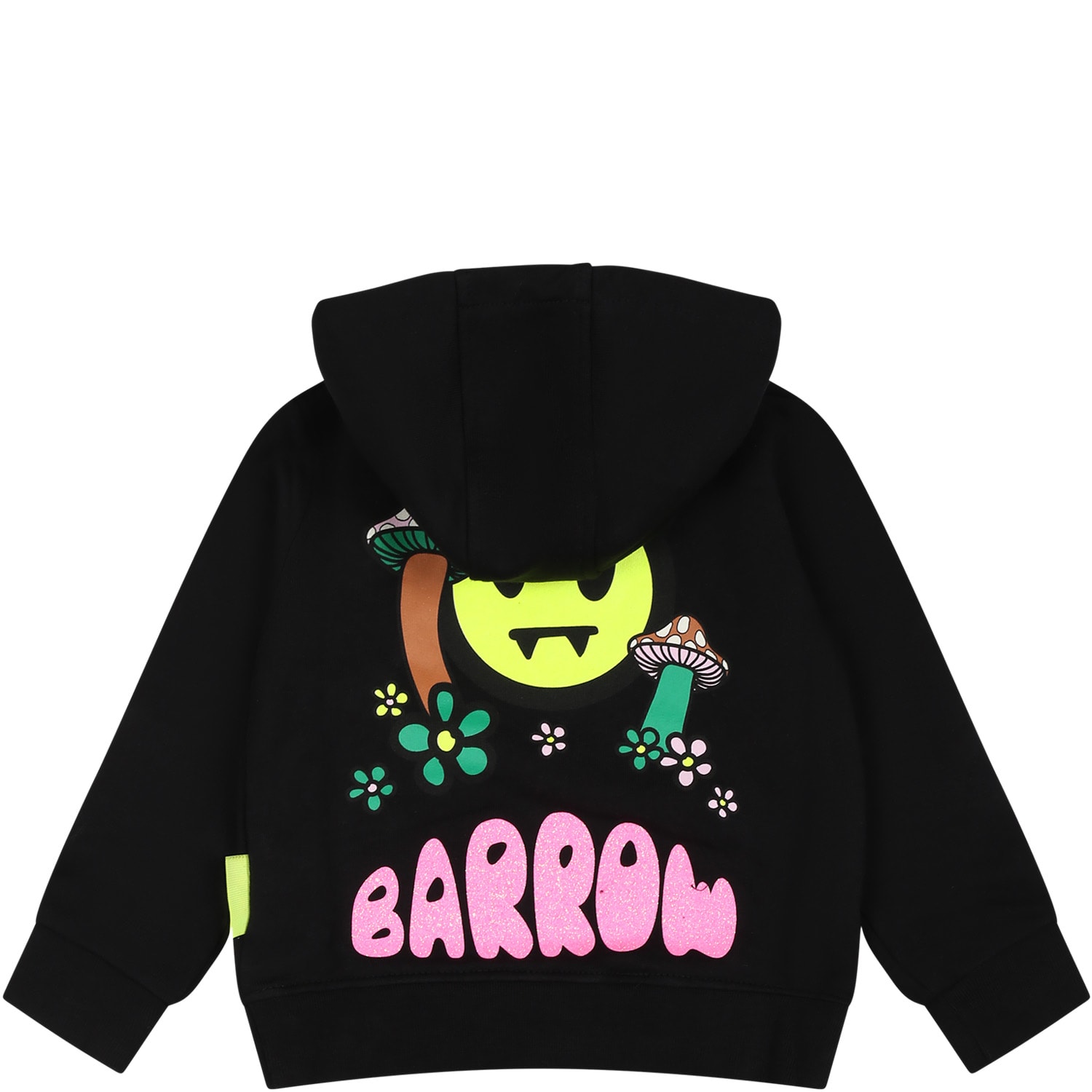 Shop Barrow Black Sweatshirt For Baby Girl With Logo And Print
