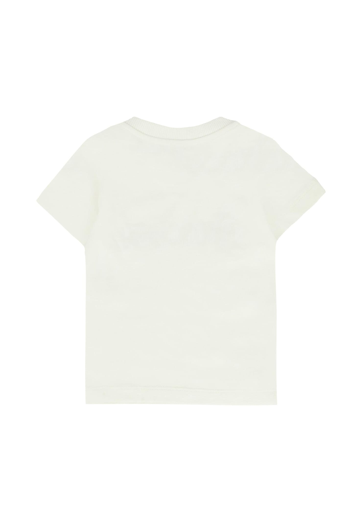 Moschino Ivory T-shirt For Babykids With Teddy Bear In White