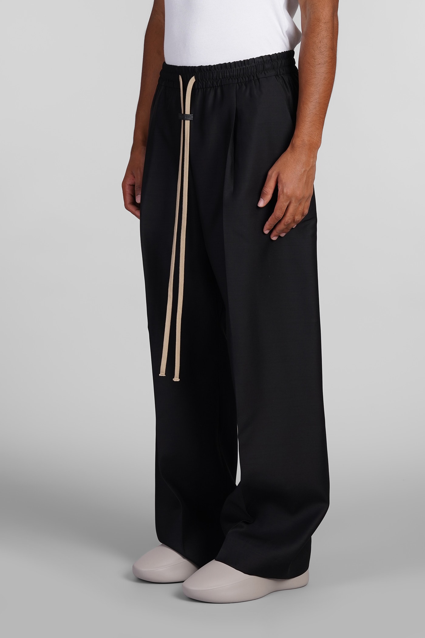 Shop Fear Of God Pants In Black Wool