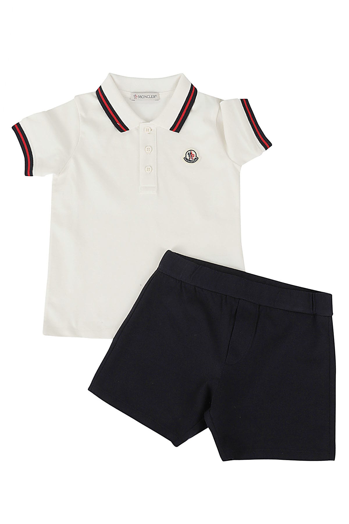 Shop Moncler 2 Pz Tshirt E Shorts In White