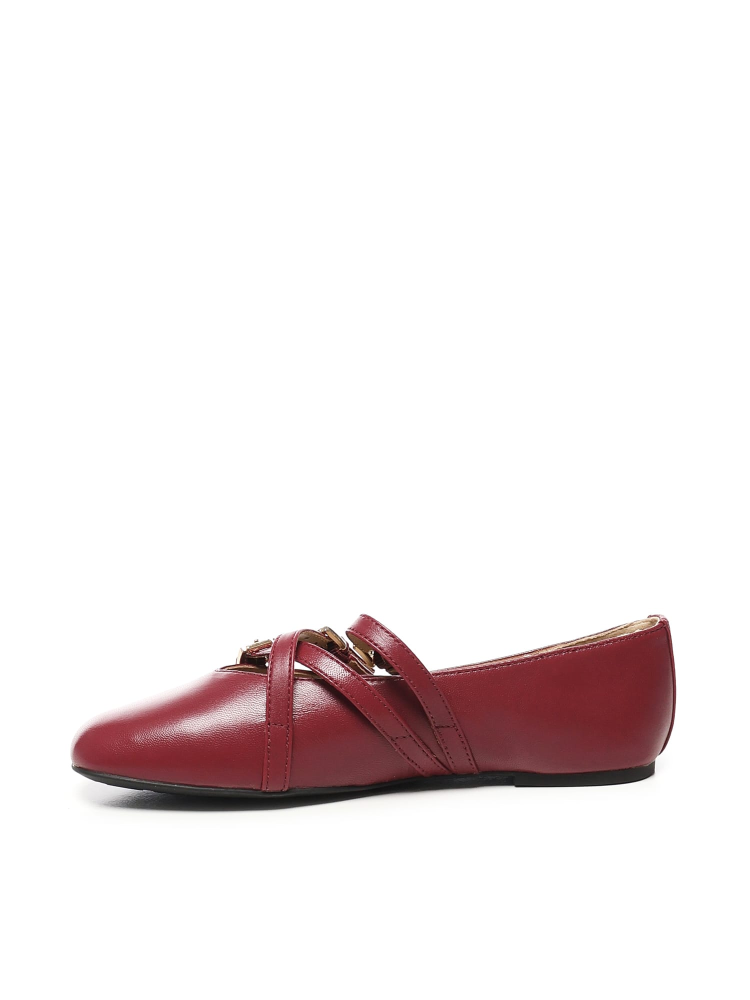 Michael Michael Kors Buckled-straps Ballet Flats In Purple