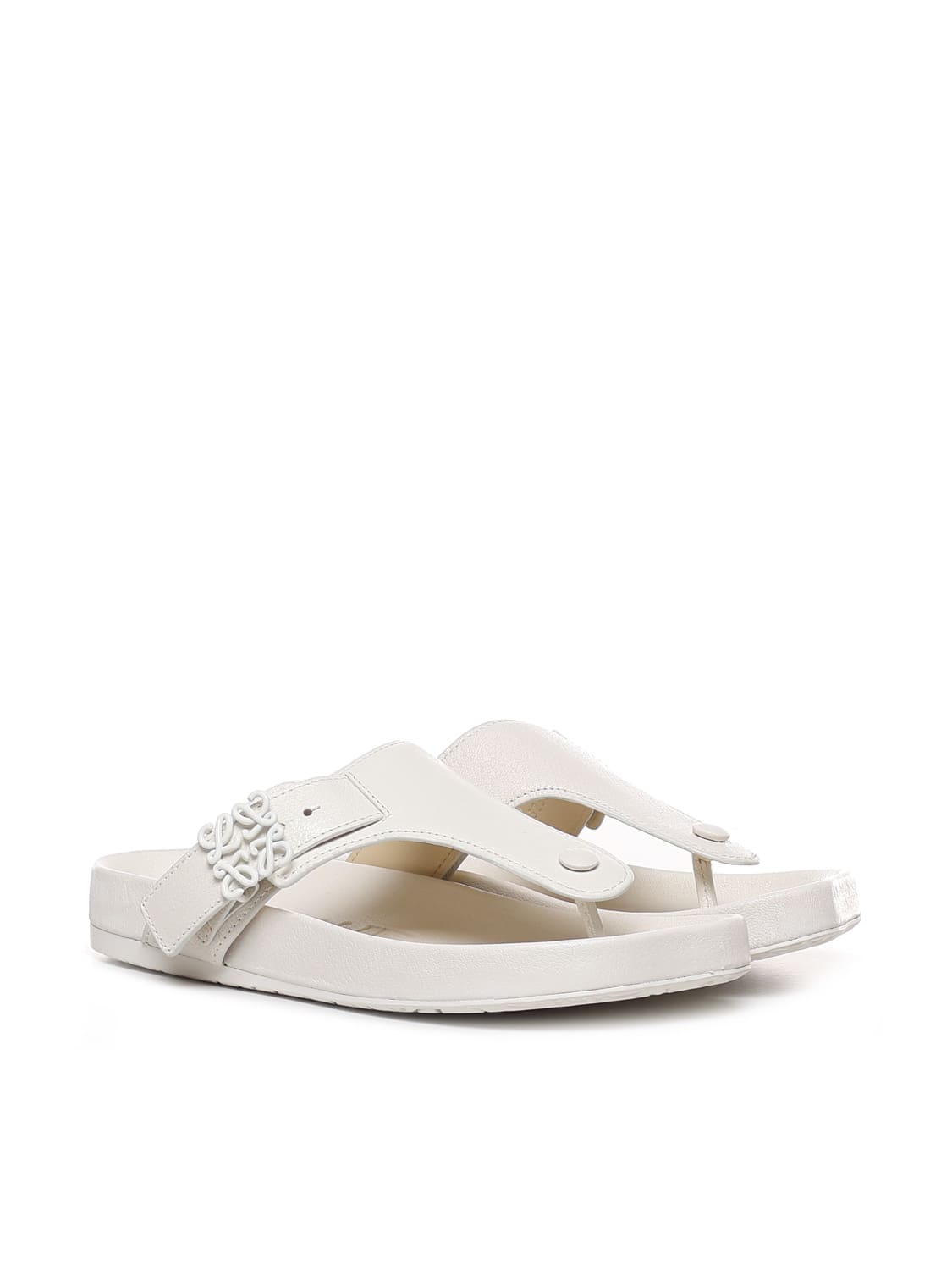 Shop Loewe Ease Sandals In Rubber In White