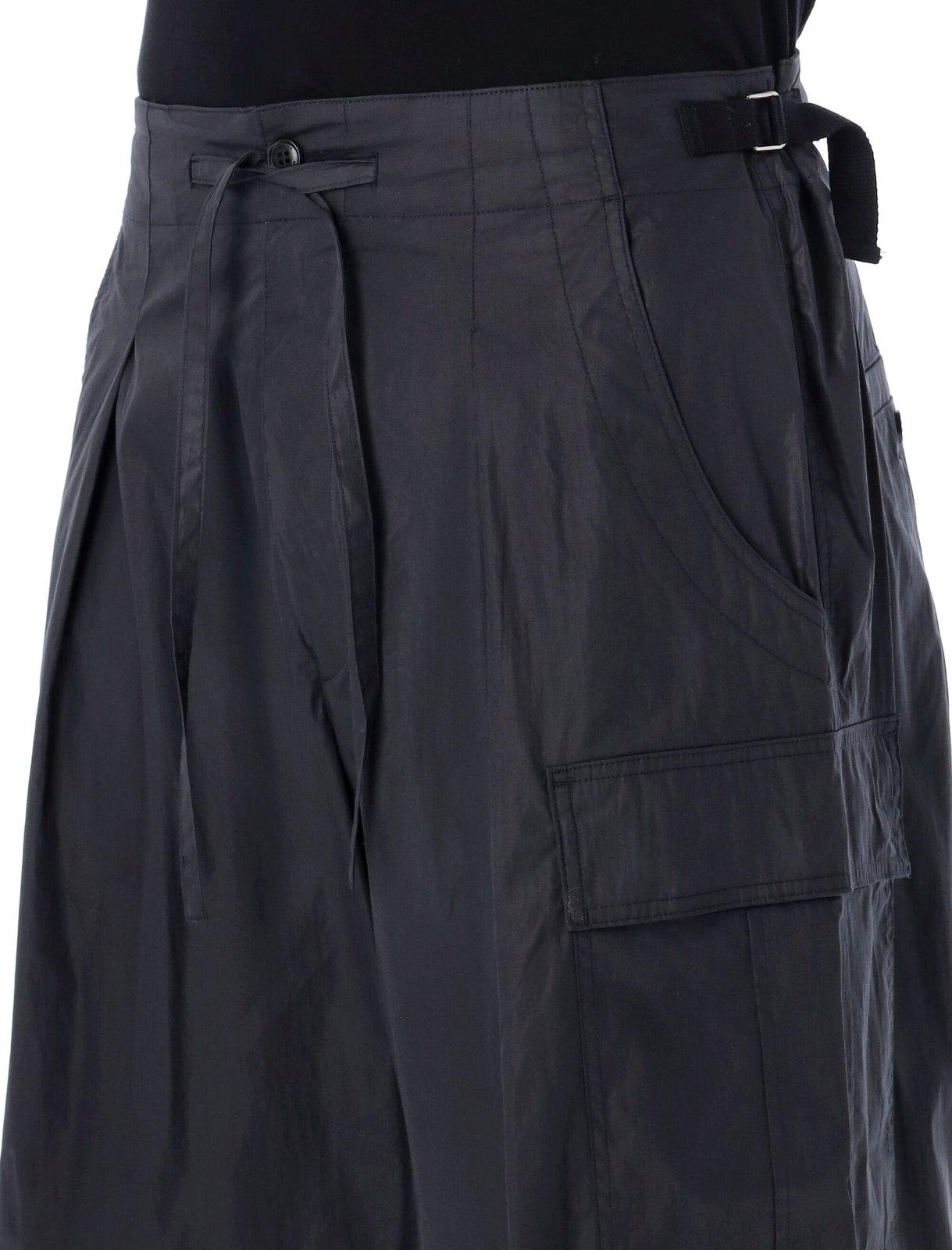 Shop Isabel Marant Drawstring Cargo Trousers In Faded Black