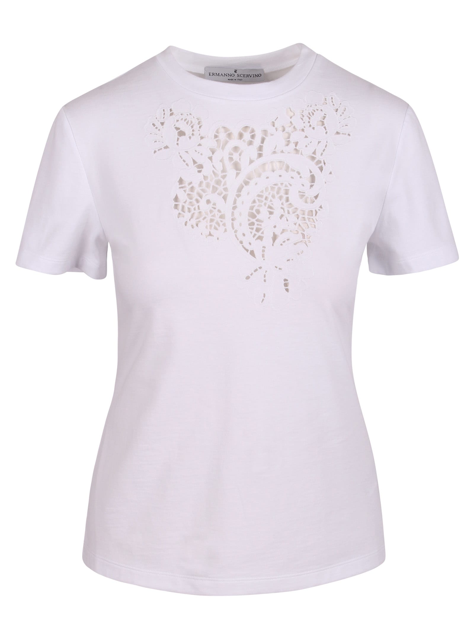 Ermanno Scervino Lace Application Cotton T-shirt