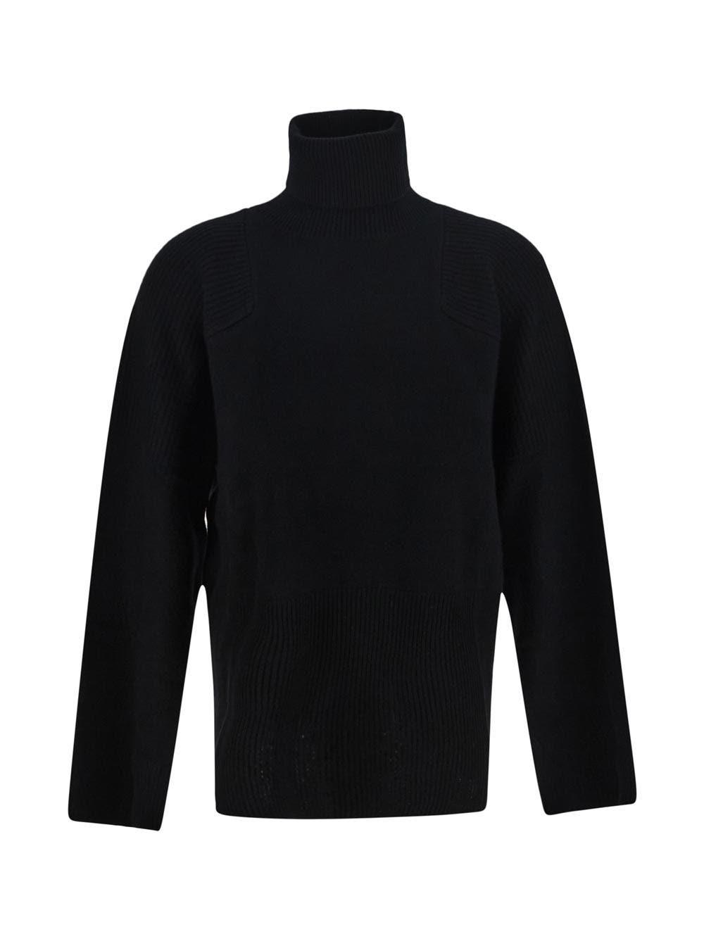 Loulou Studio Cashmere Drop-shoulder Turtleneck Sweater In Black