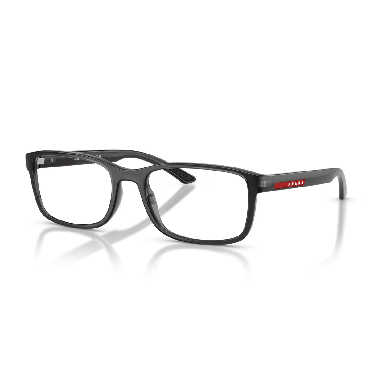 Prada Linea Rossa Ps 06rv 01d1o1 Grigio Trasparente Glasses In Black