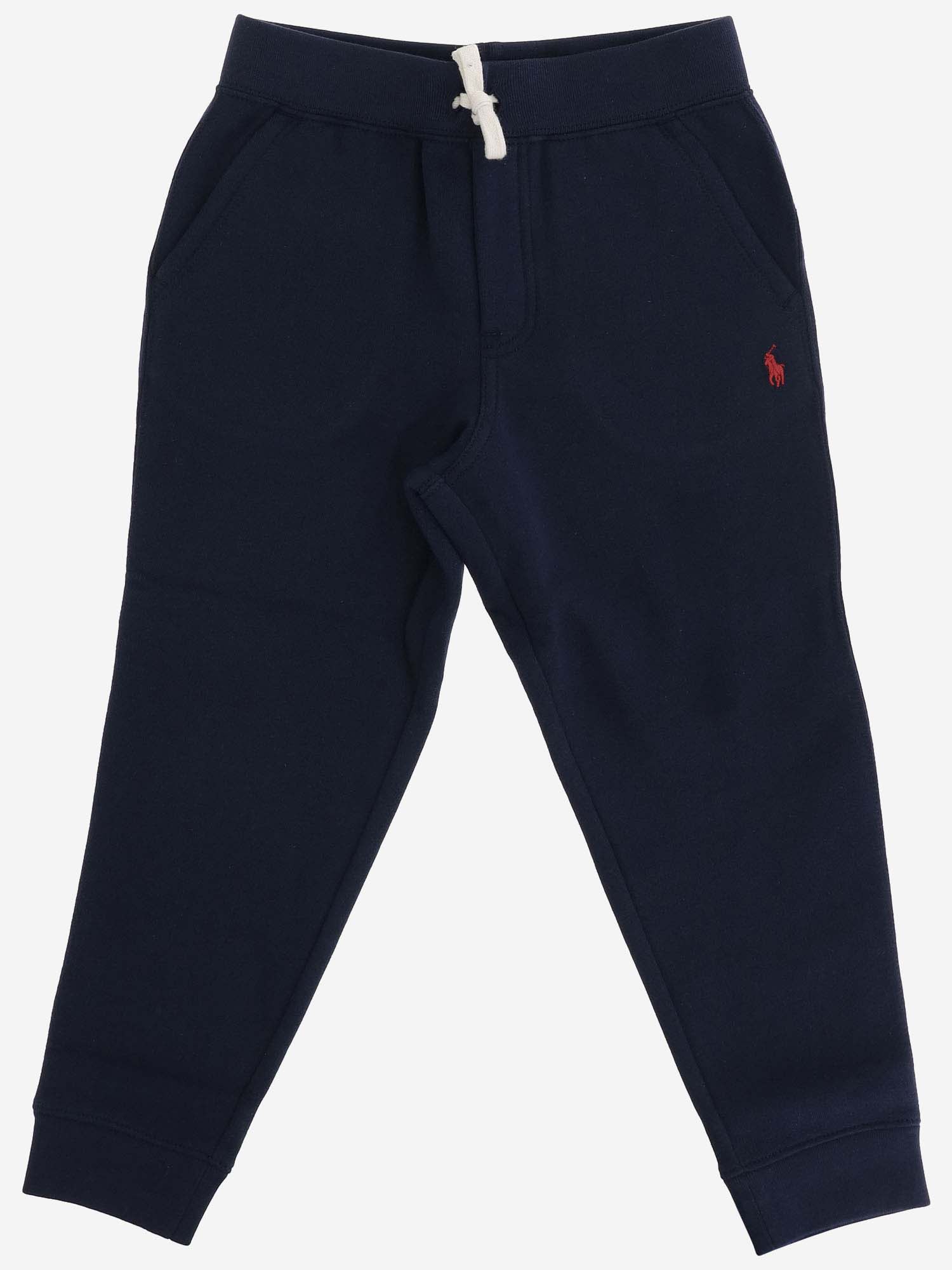 Shop Polo Ralph Lauren Cotton Blend Joggers With Logo In Blue