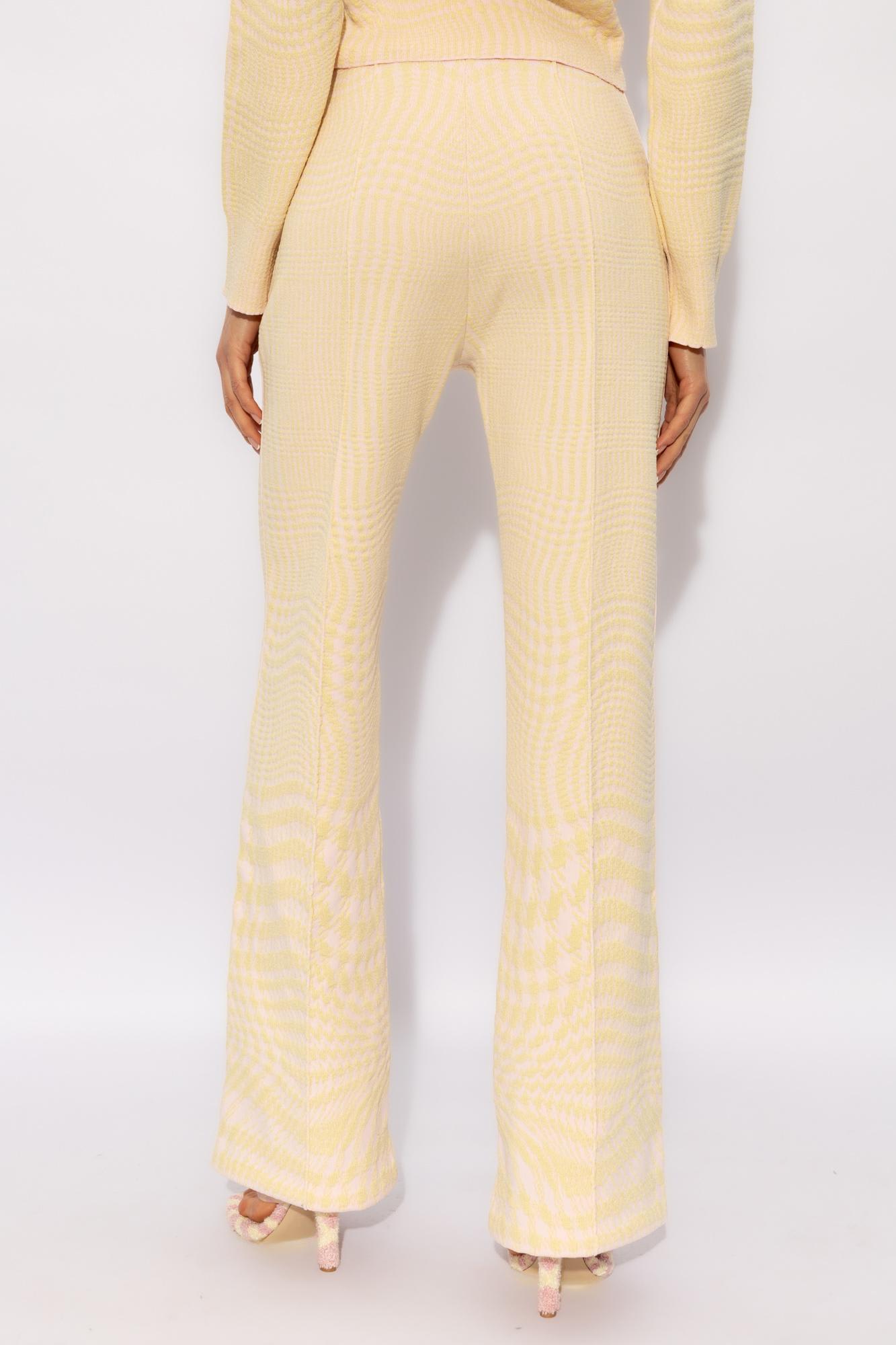 Shop Burberry Houndstooth Trousers In Cameo Ip Pattern