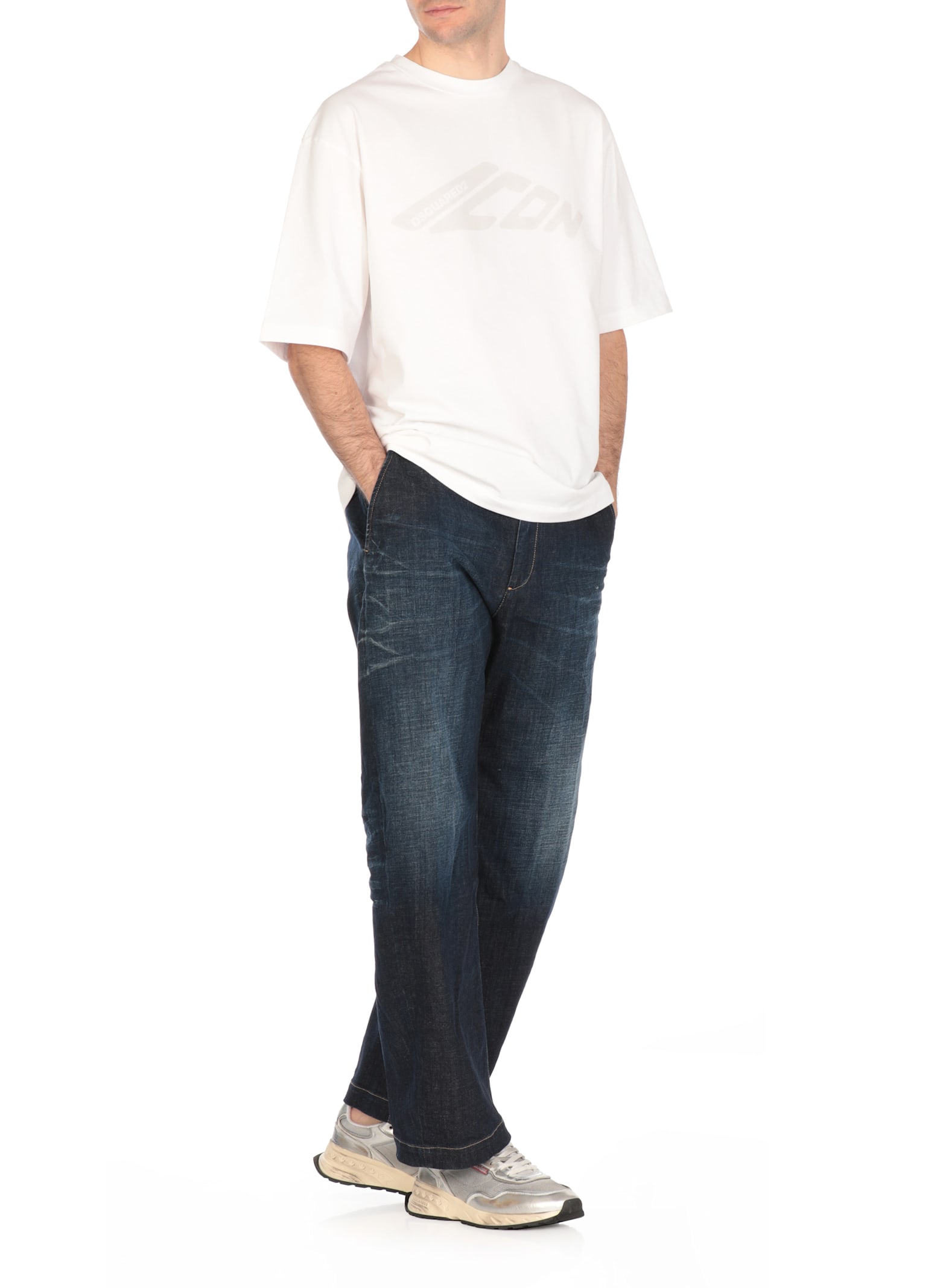 Dsquared2 Blue Five-pocket Jeans With Distressed Effect In Blue