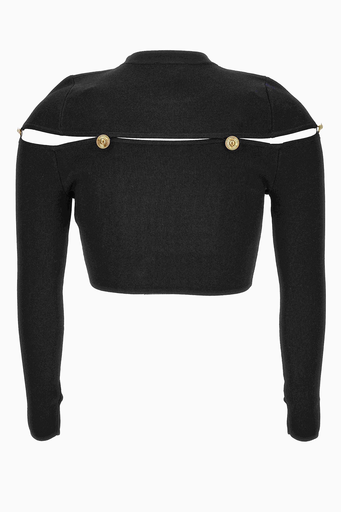 Shop Versace Jeans Couture Cropped Top In Black