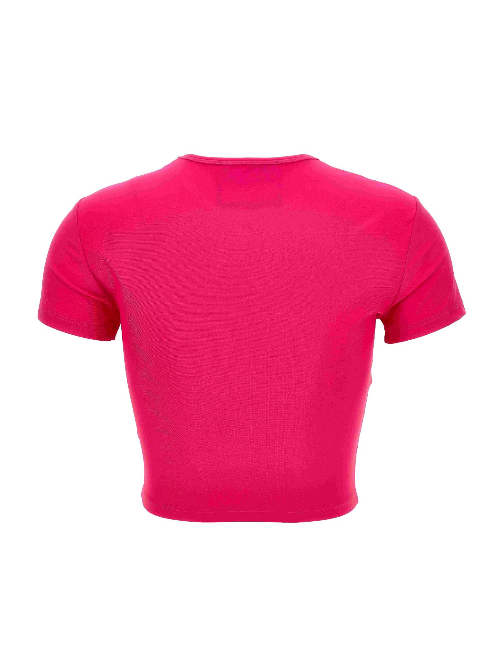 Versace Jeans Couture Logo-print Cropped T-shirt In Pink