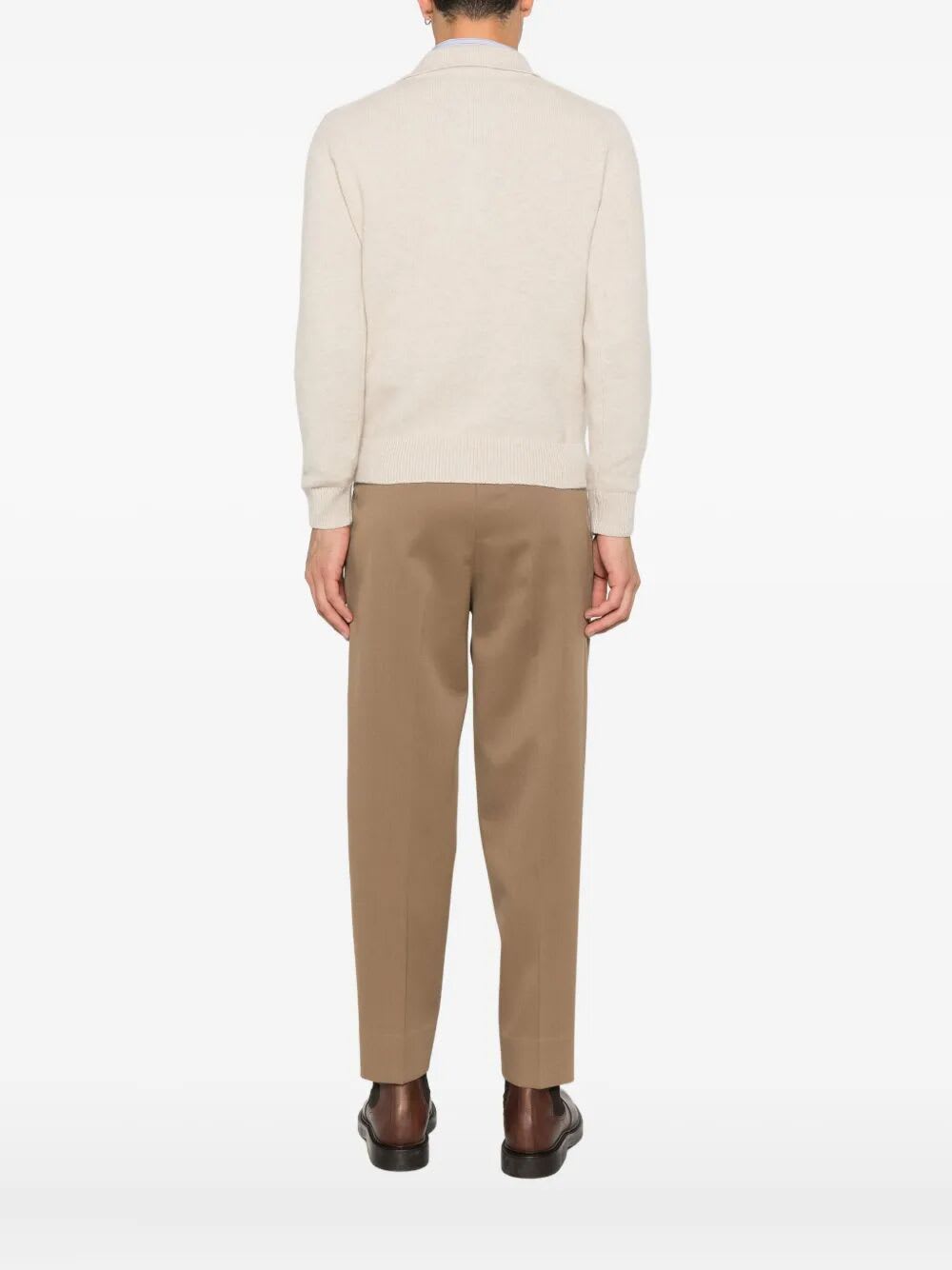 Filippo De Laurentiis Polo Sweater Ls In Neutral
