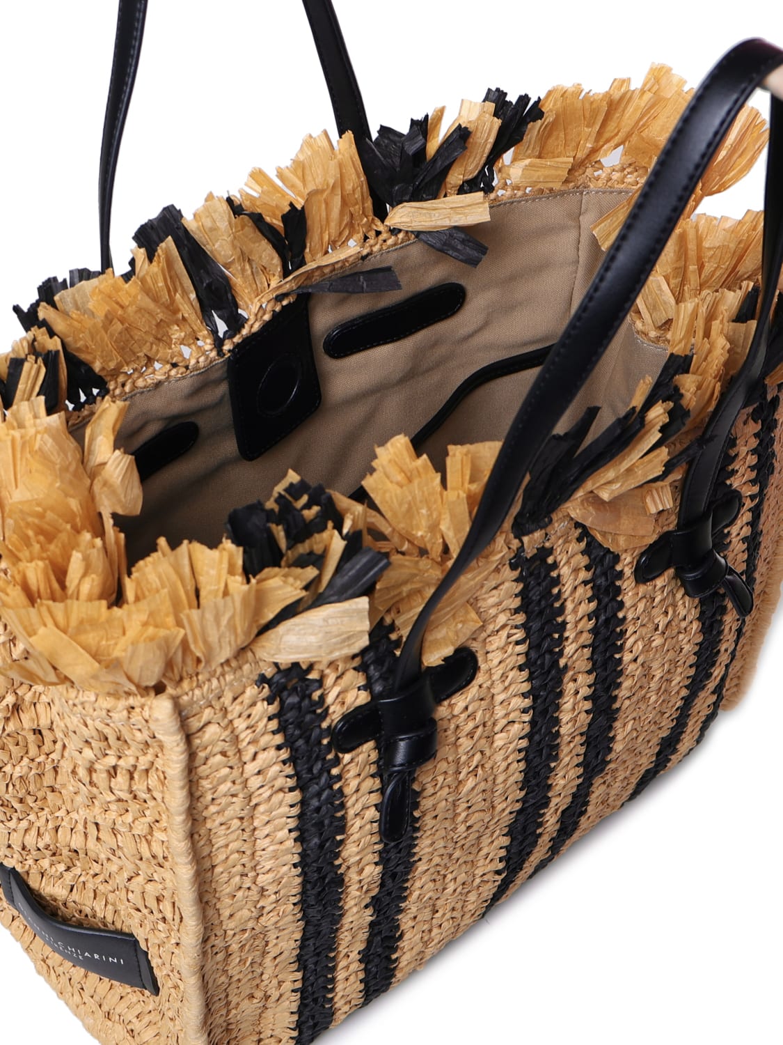 Shop Gianni Chiarini Marcella Shopping Bag In Beige, Black