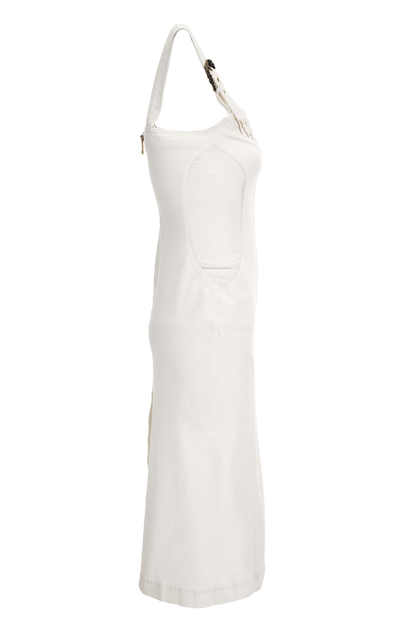 Versace Jeans Couture Dress Bull Stretch Slouchy In White