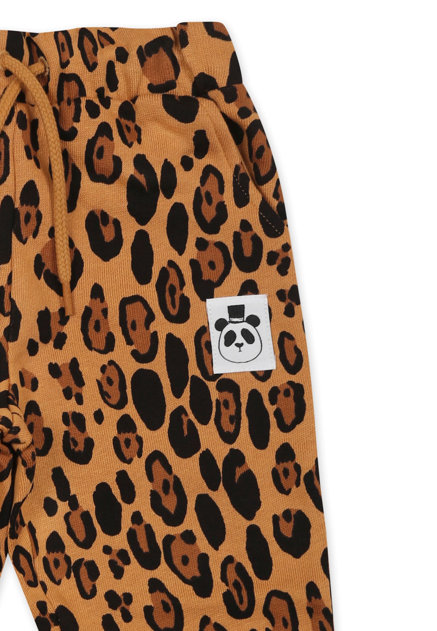 Shop Mini Rodini Beige Trousers For Babykids With Spotted Print