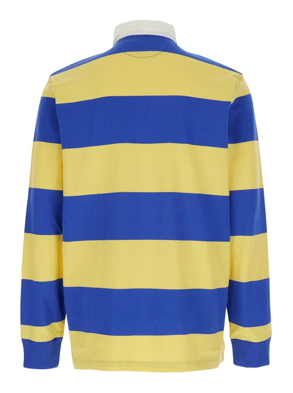 POLO RALPH LAUREN YELLOW AND BLUE POLO SHIRT WITH STRIPED PATTERN IN COTTON MAN POLO RALPH LAUREN