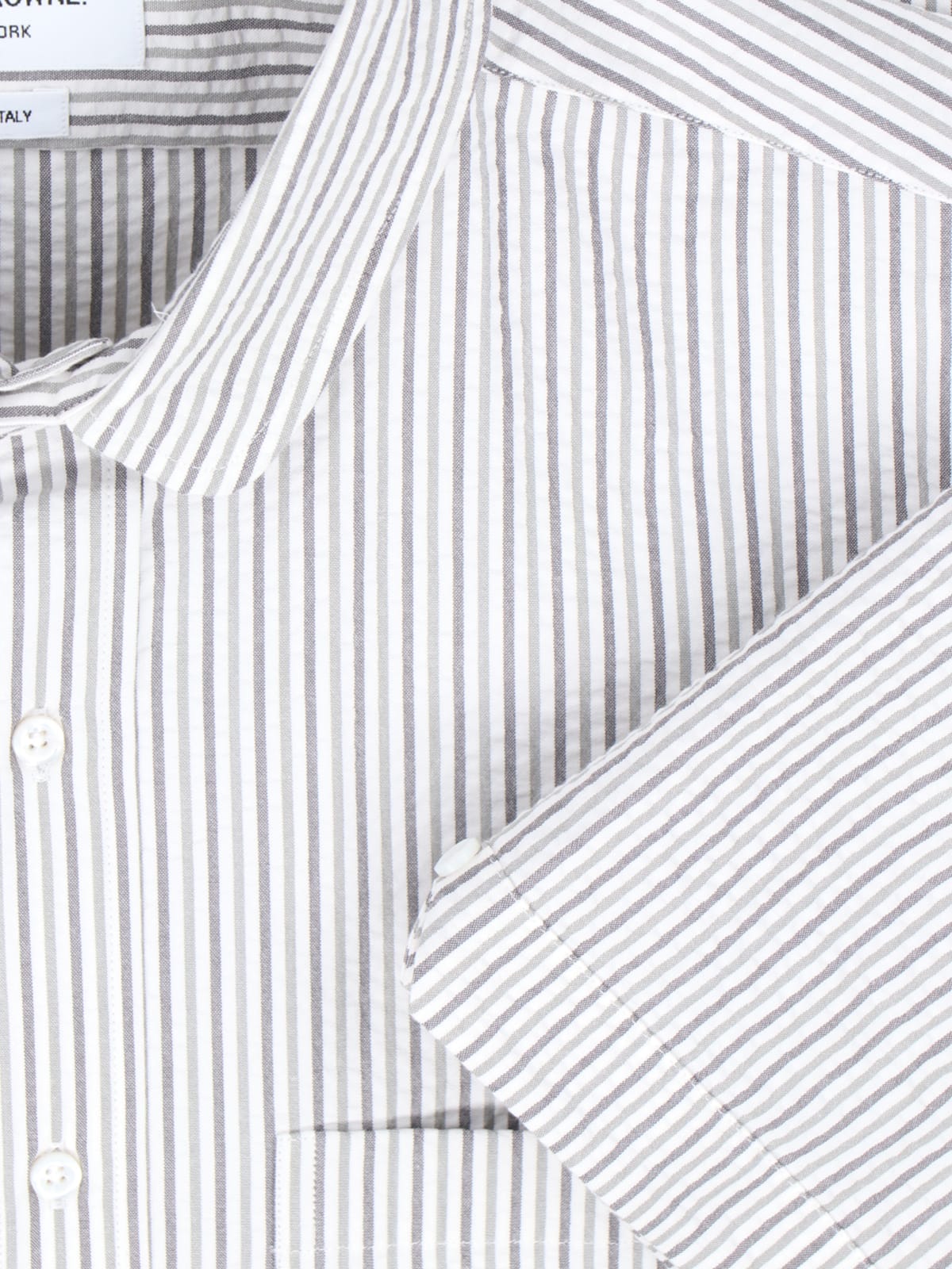 Shop Thom Browne Striped Shirt In White