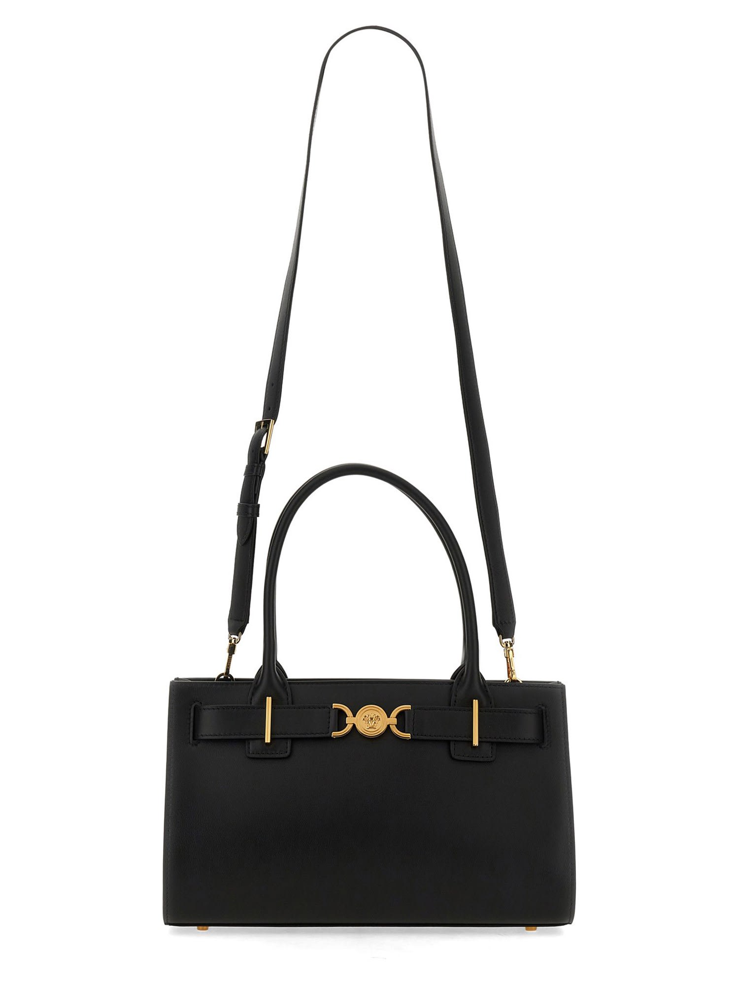 Shop Versace Medusa Shopper Bag 95 In Black  Gold (black)