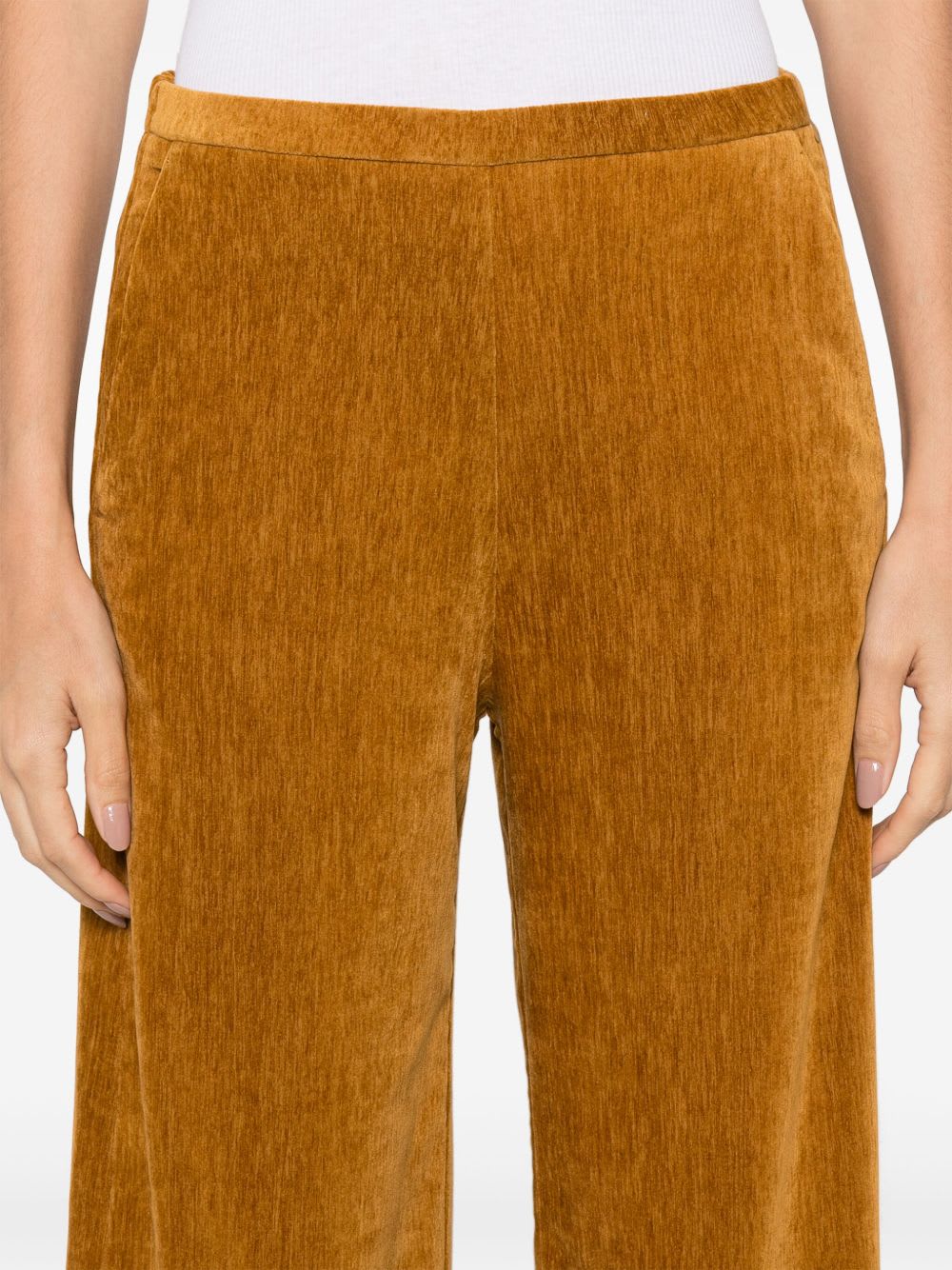 Forte Forte Double Velvet High Waist Pants In Brown