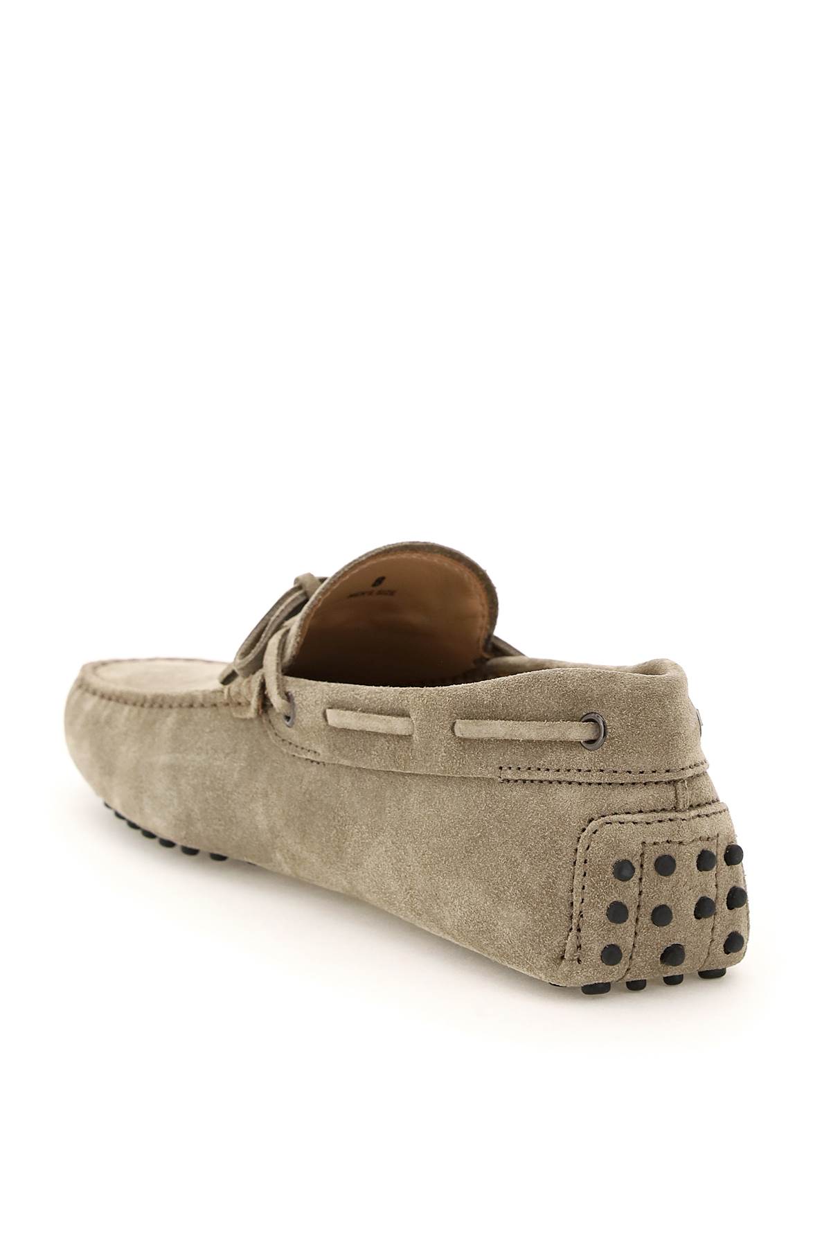 Shop Tod's Gommino Loafers With Laces In Torba (grey)