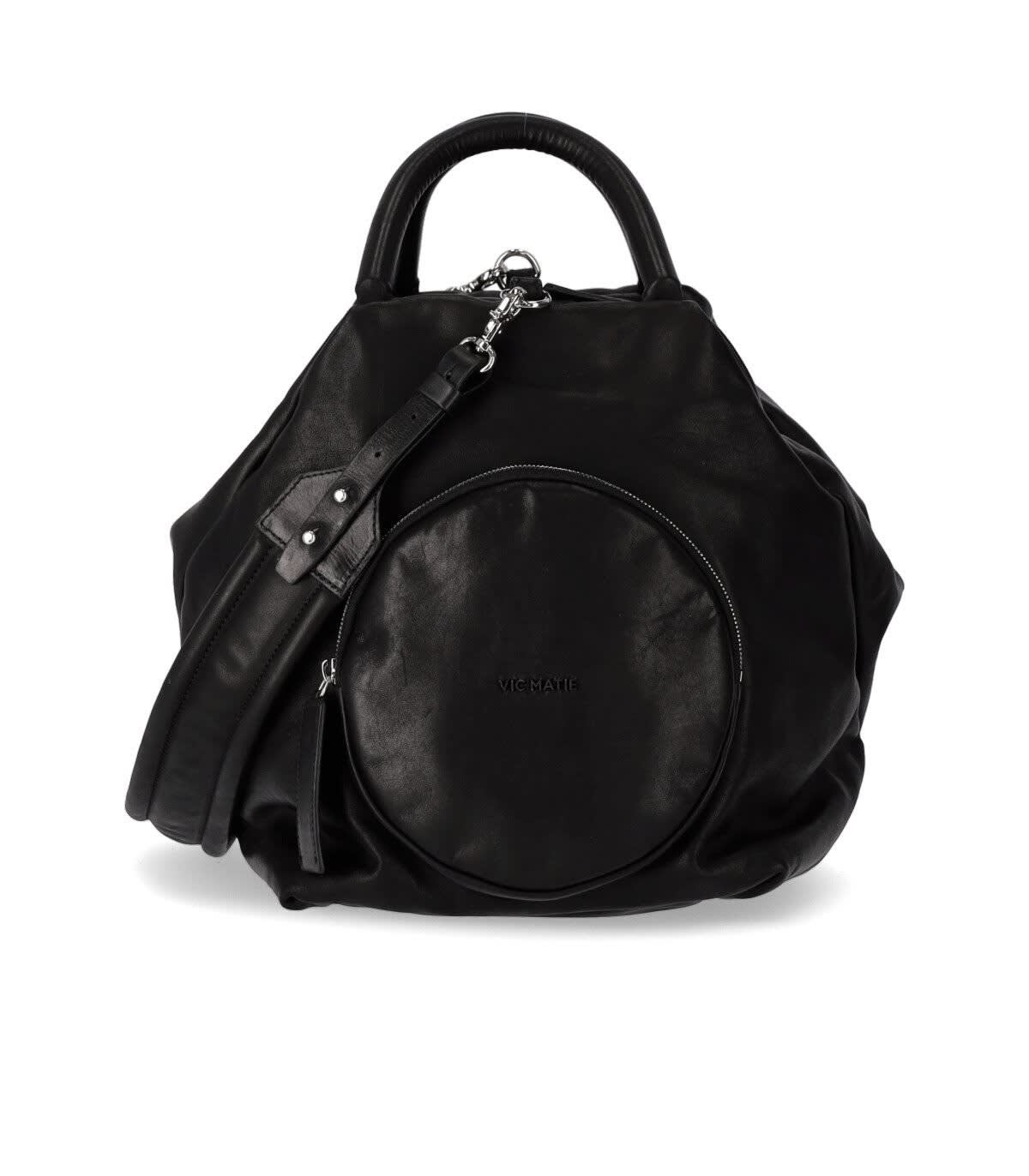 Vic Matié Velvet Black Handbag
