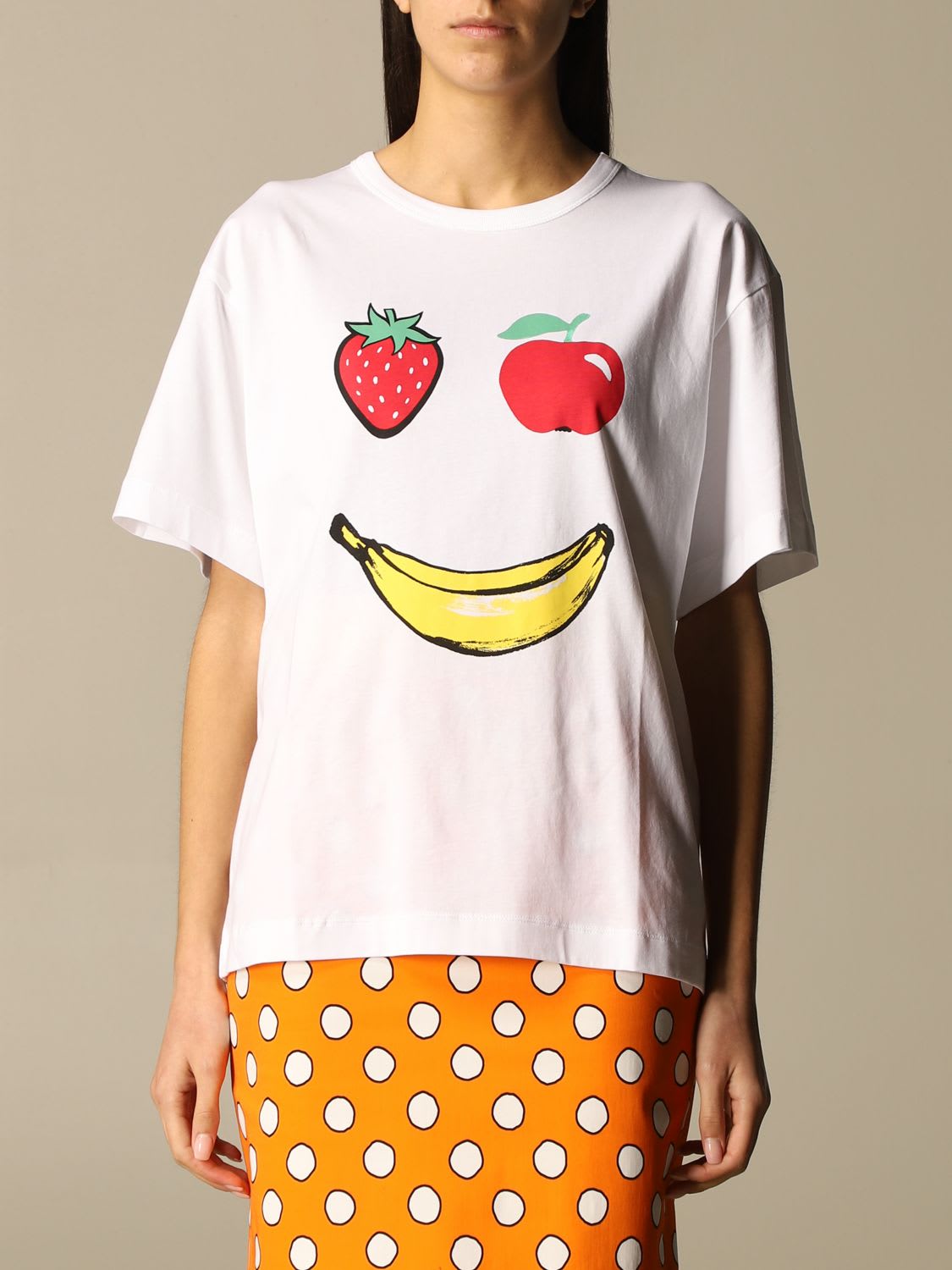 Boutique Moschino T-shirt Moschino Boutique T-shirt In Cotton With Fruit Print